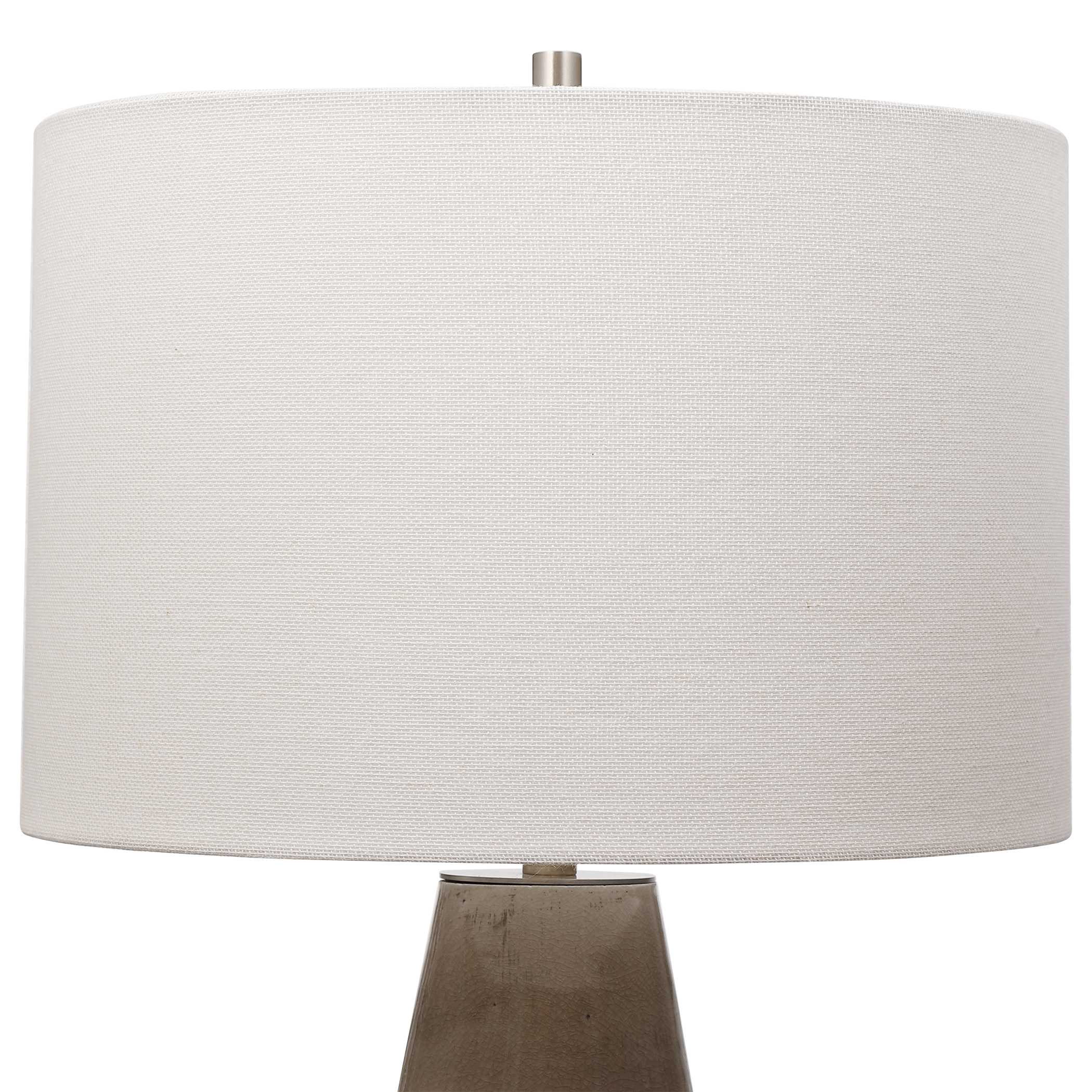 Volterra Taupe-Gray Table Lamp, by Uttermost, 15" width x 27.5" height x 15" depth View 7