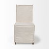 Elbert I Cream Fabric Slip-Cover Brown Wooden Base Dining Chair thumbnail 3
