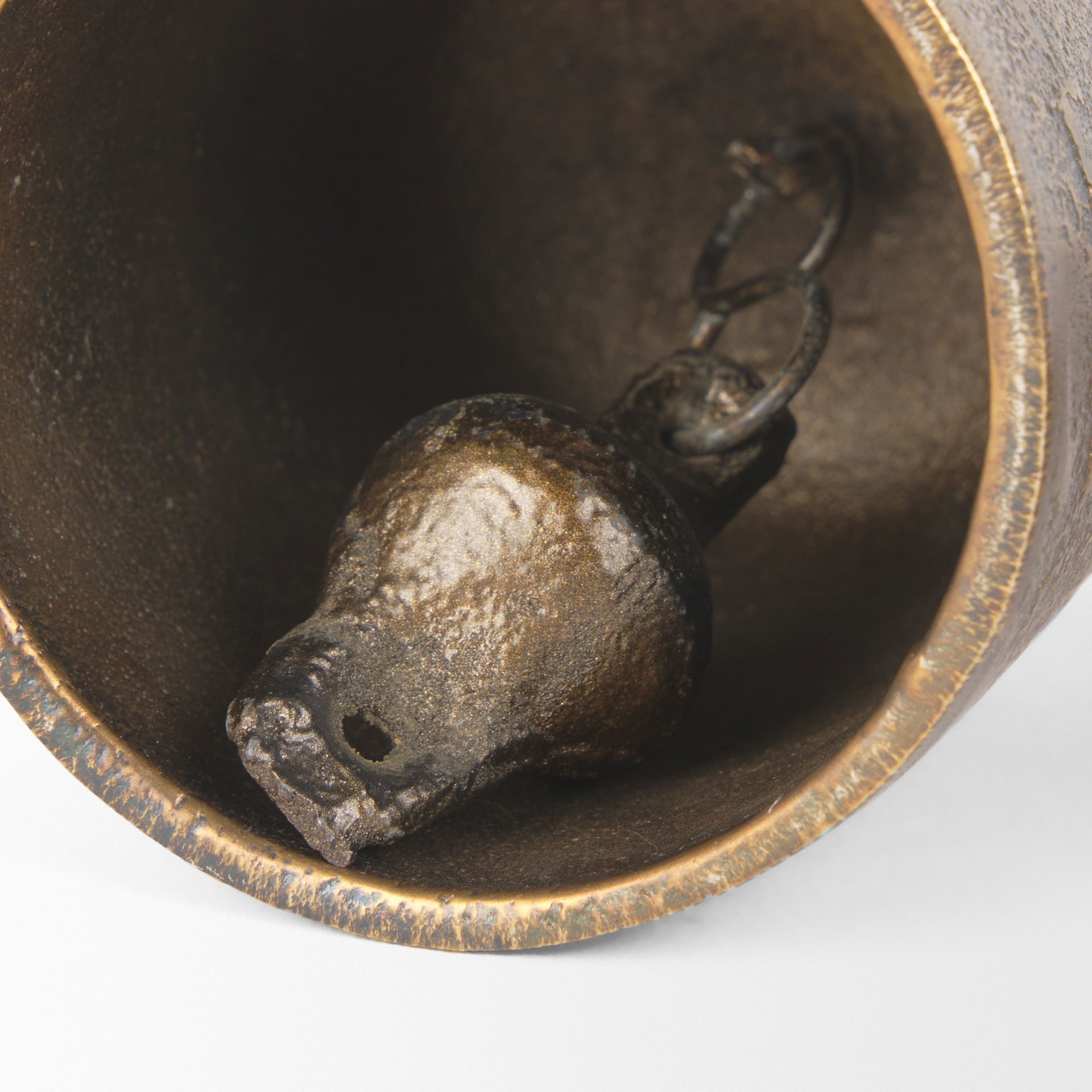 Quincy Small Gold Metal Decorative Bell Object, Decorative Object by Mercana, 3.5" length x 3.5" width x 6" height View 12