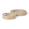 Kalama Set of 2 Large Round Seagrass Trays with Handles thumbnail 0