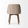 Ronald I Cream Fabric Wrap Brown Wooden Base Dining Chair thumbnail 5
