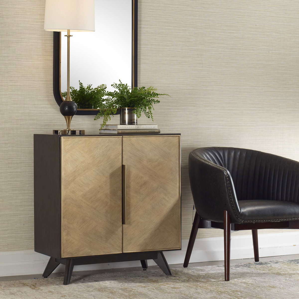 Reina Modern 2 Door Cabinet, Furniture by Uttermost, 31" width x 34" height x 15" depth View 4