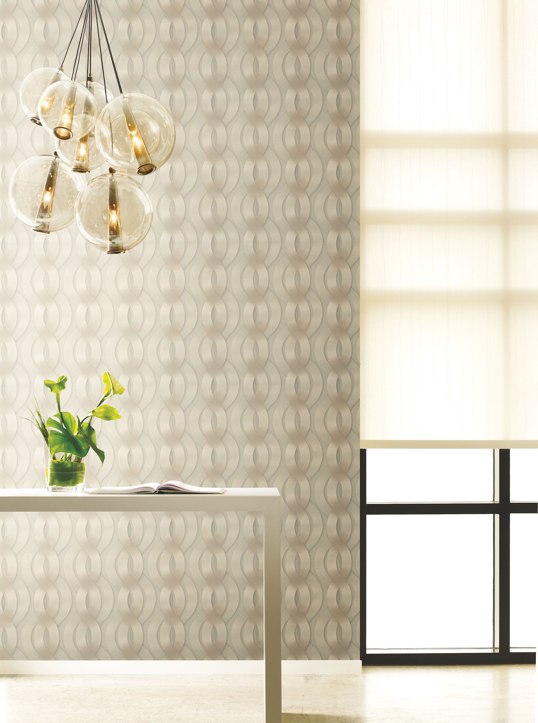 Nexus Beige Metallic Wallpaper, by York Wall, 34'6" length x 2'3.56" width x 0.02" depth View 3