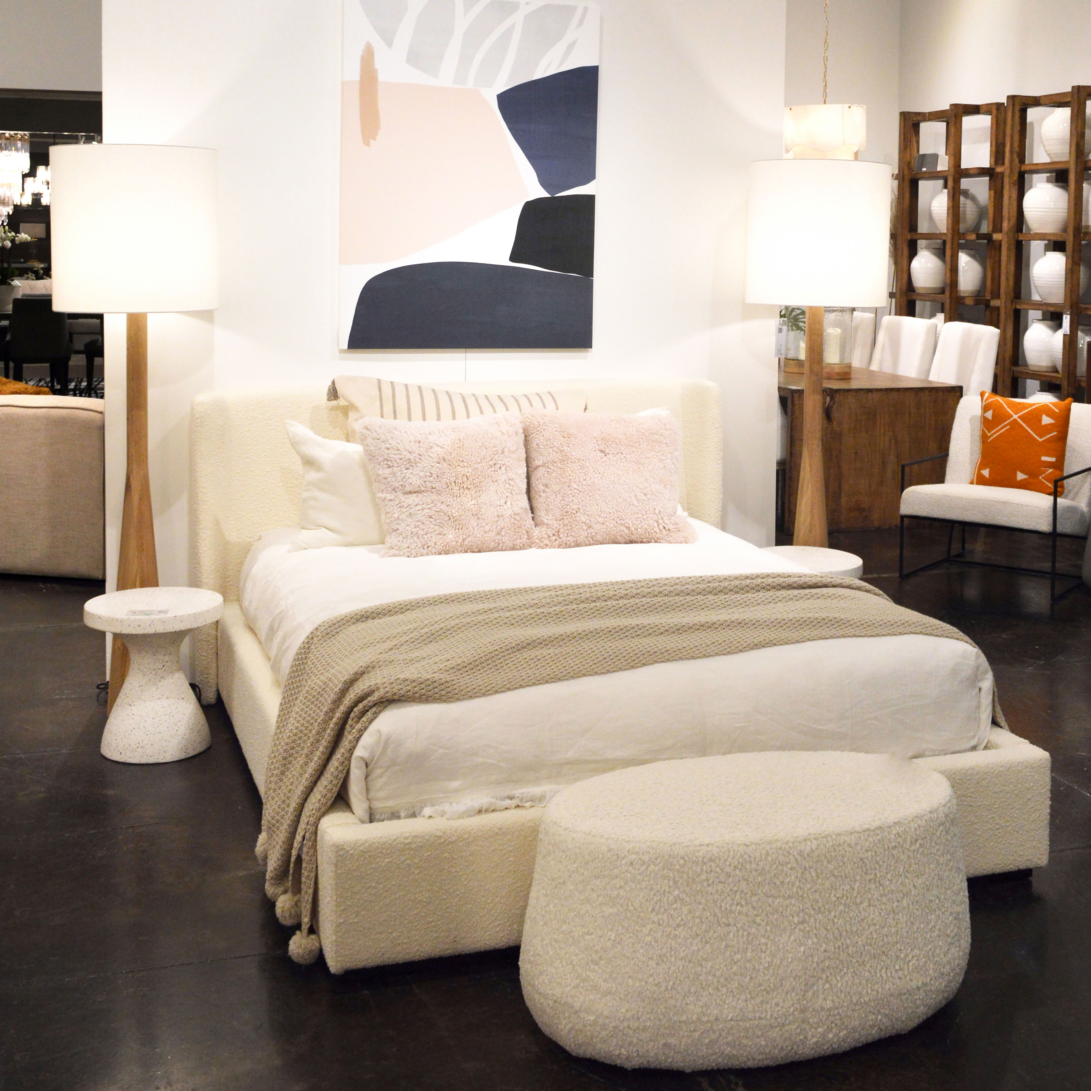 Tobias Bed Queen Cream large image 