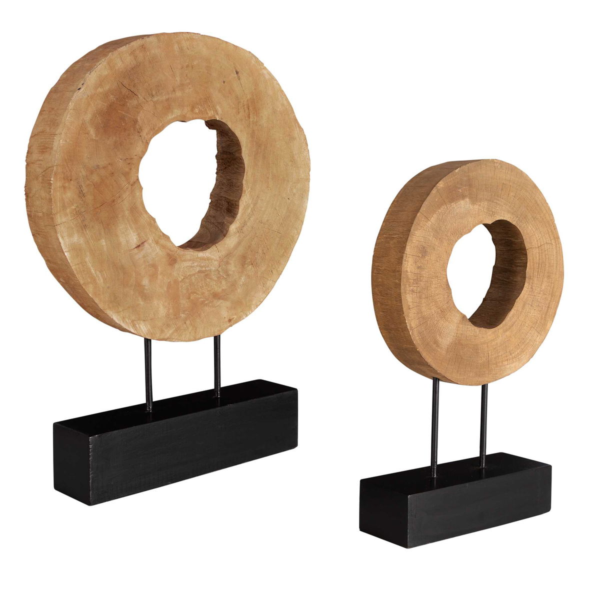 Ashlea Wooden Sculptures Set/2, Figurines & Statue by Uttermost, 15" width x 20.5" height x 3" depth View 5