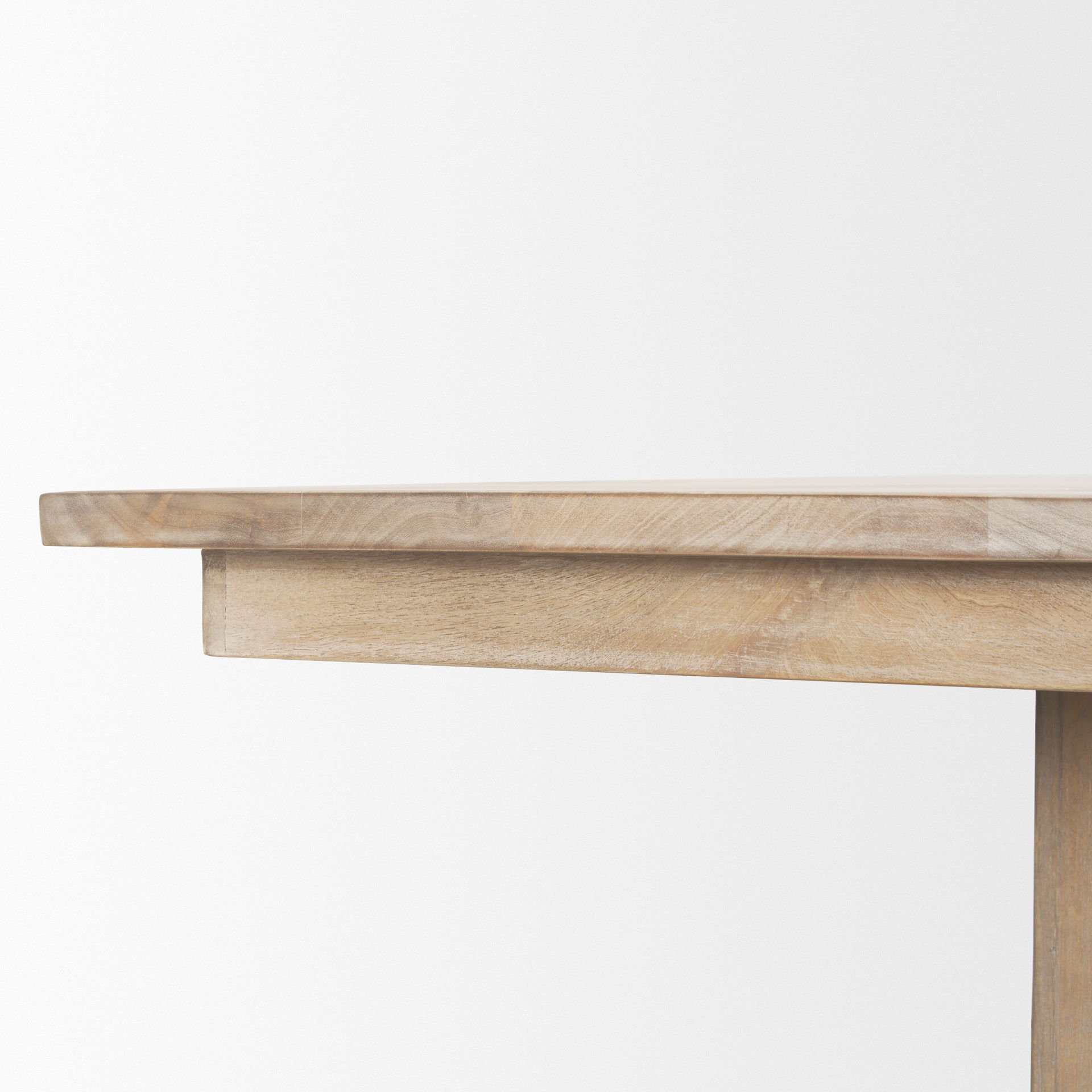 Shivon 94' Light Brown Mango Wood with Travertine Dining Table large image 