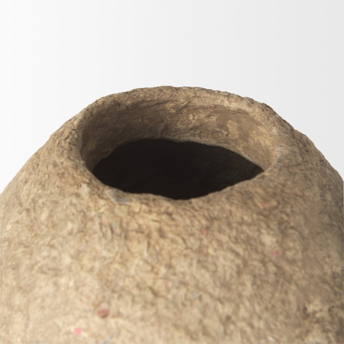 Rundal Large Beige Paper Mache Vase, by Mercana, 12" length x 12" width x 18" height View 7