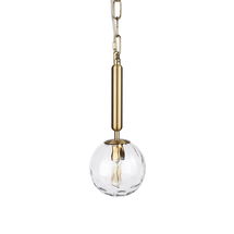 Online Designer Bedroom Britton Gold Metal with Clear Glass Globe 1-Light Pendant Light