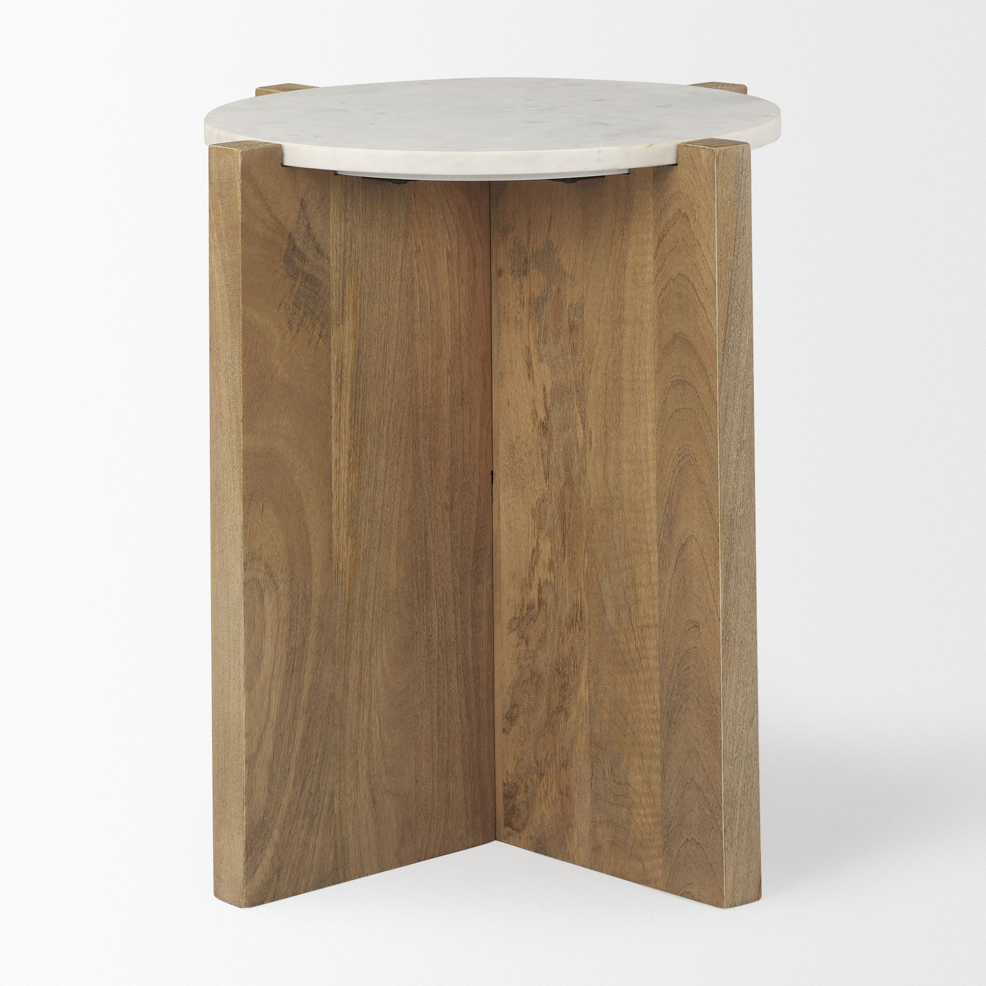 Bianca Wood and Marble Accent Table large image 