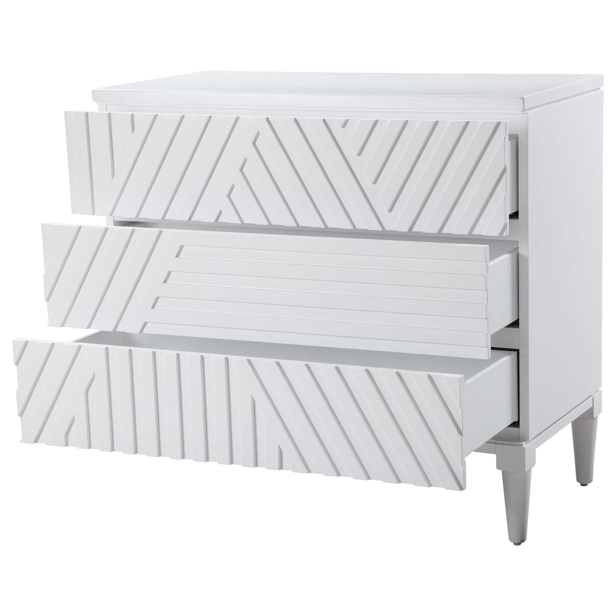 Colby White Drawer Chest, Furniture by Uttermost, 36" width x 33" height x 18" depth View 6