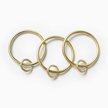 Online Designer Nursery Double Ring Curtain Rings, Antique Brass, Large, Set of 7