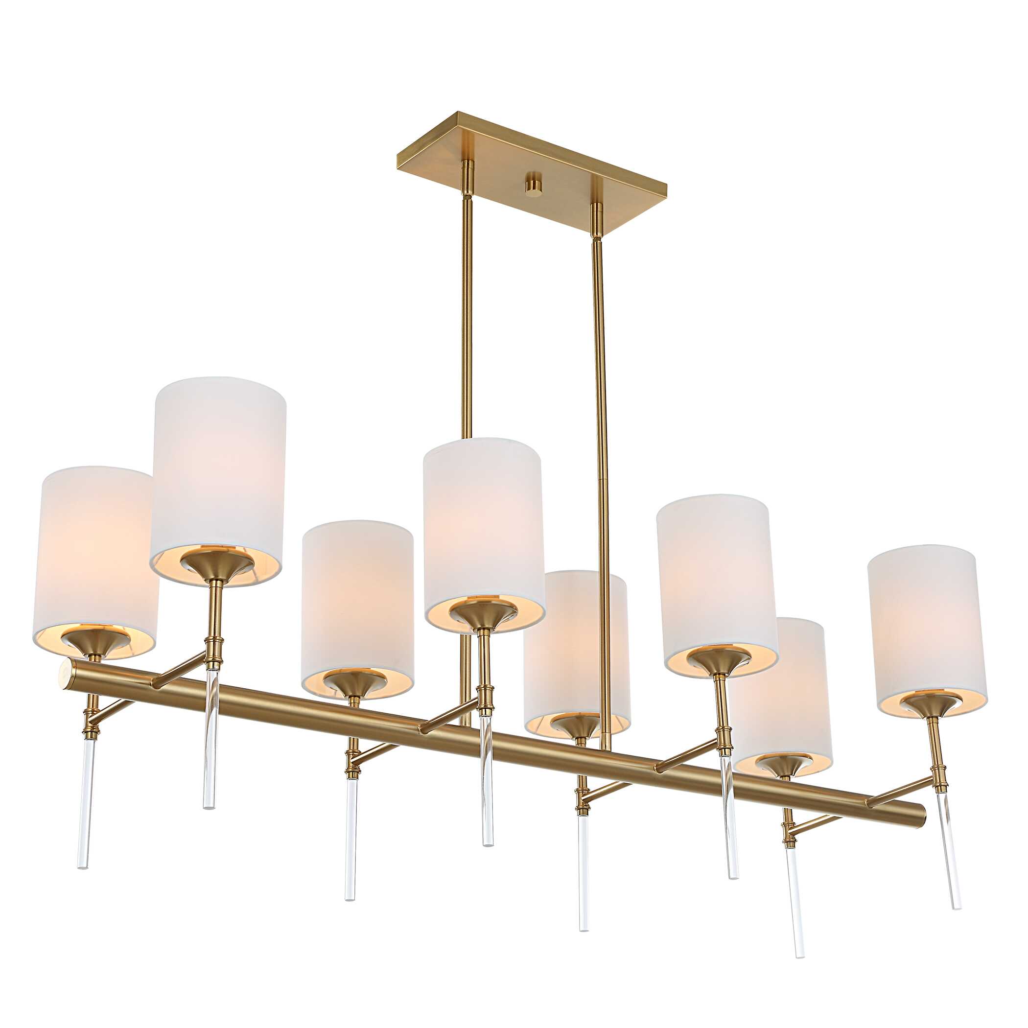 Awyr 8 Light Linear Chandelier, Ceiling Light by Uttermost, 43.5" width x 16.5" height x 16" depth View 7