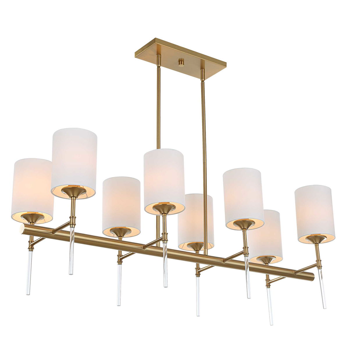 Awyr 8 Light Linear Chandelier, Pendant by Uttermost, 43.5" width x 16.5" height x 16" depth View 7
