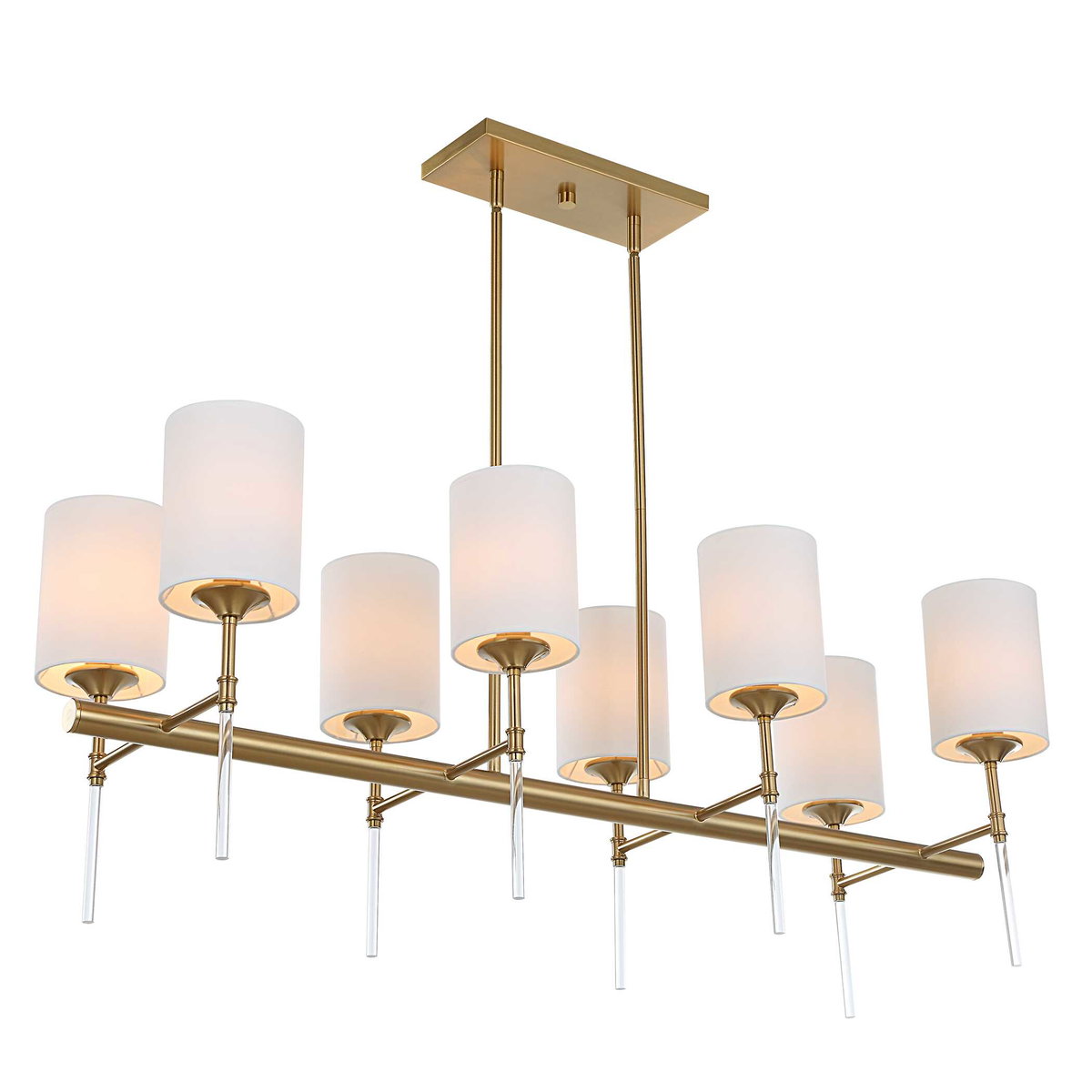 Awyr 8 Light Linear Chandelier, Pendant by Uttermost, 43.5" width x 16.5" height x 16" depth View 7