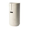 Jacob II Tall White Ceramic Smiling Face Vase, by Mercana, 7.09" length x 6.89" width x 14.37" height thumbnail 1