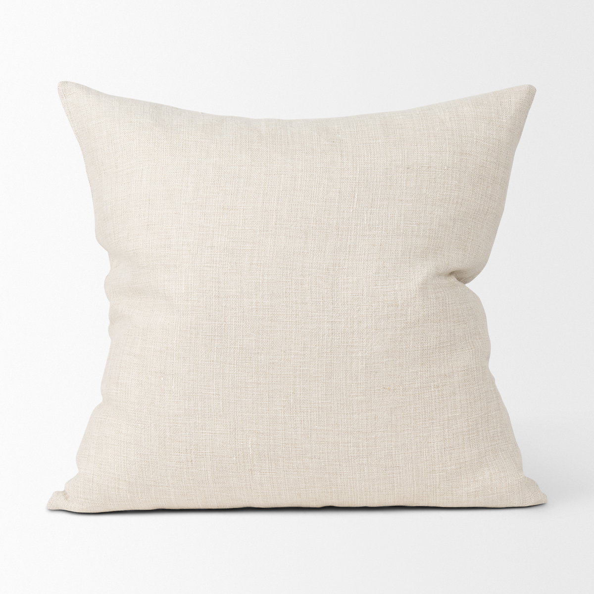 Jacklyn 22x22 Cream Linen Square Decorative Pillow Cover, by Mercana, 22" length x 22" width x 0.2" height View 7
