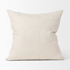Jacklyn 22x22 Cream Linen Square Decorative Pillow Cover, by Mercana, 22" length x 22" width x 0.2" height thumbnail 7