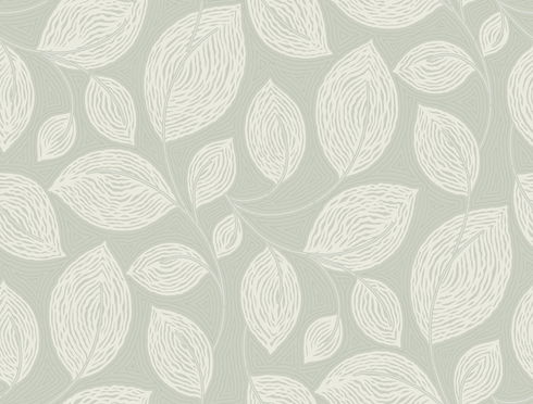 Contoured Leaves Green Wallpaper