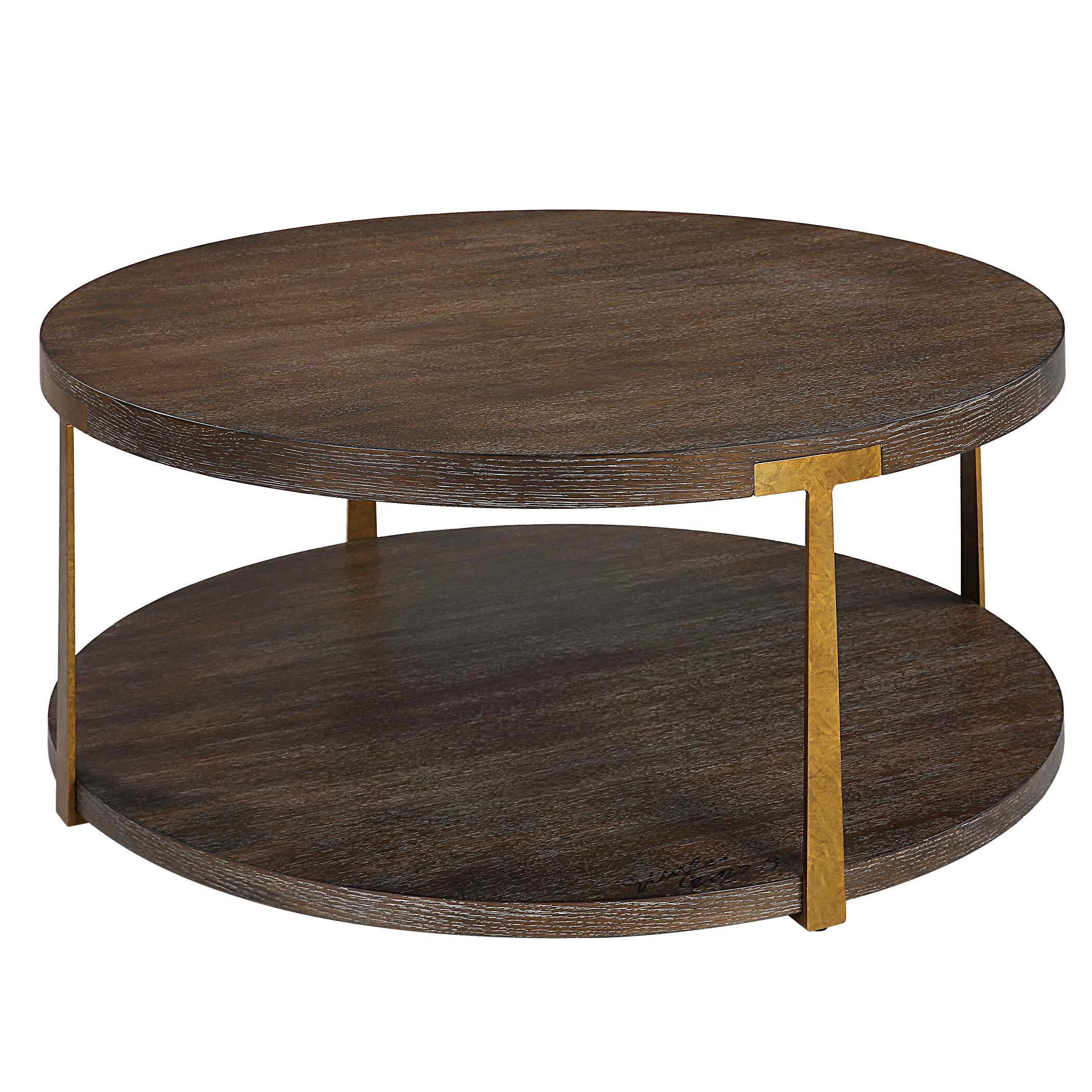 Palisade Round Wood Coffee Table, Furniture by Uttermost, 40" width x 17" height x 40" depth View 5