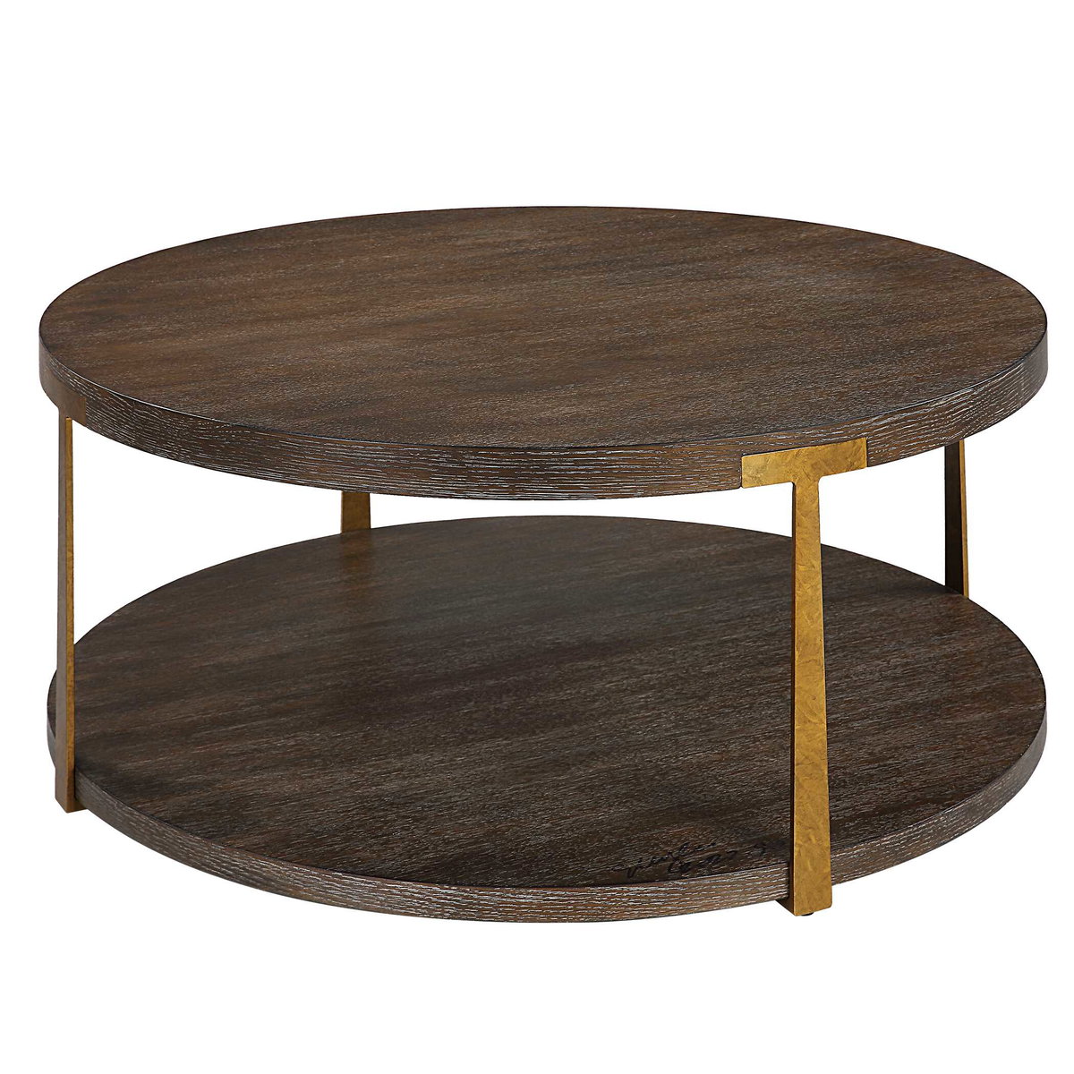 Palisade Round Wood Coffee Table, by Uttermost, 40" width x 17" height x 40" depth View 5