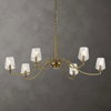 Barcelona 6 Light Brass Chandelier, Pendant by Uttermost, 15.5" height x 40.25" diameter thumbnail 2