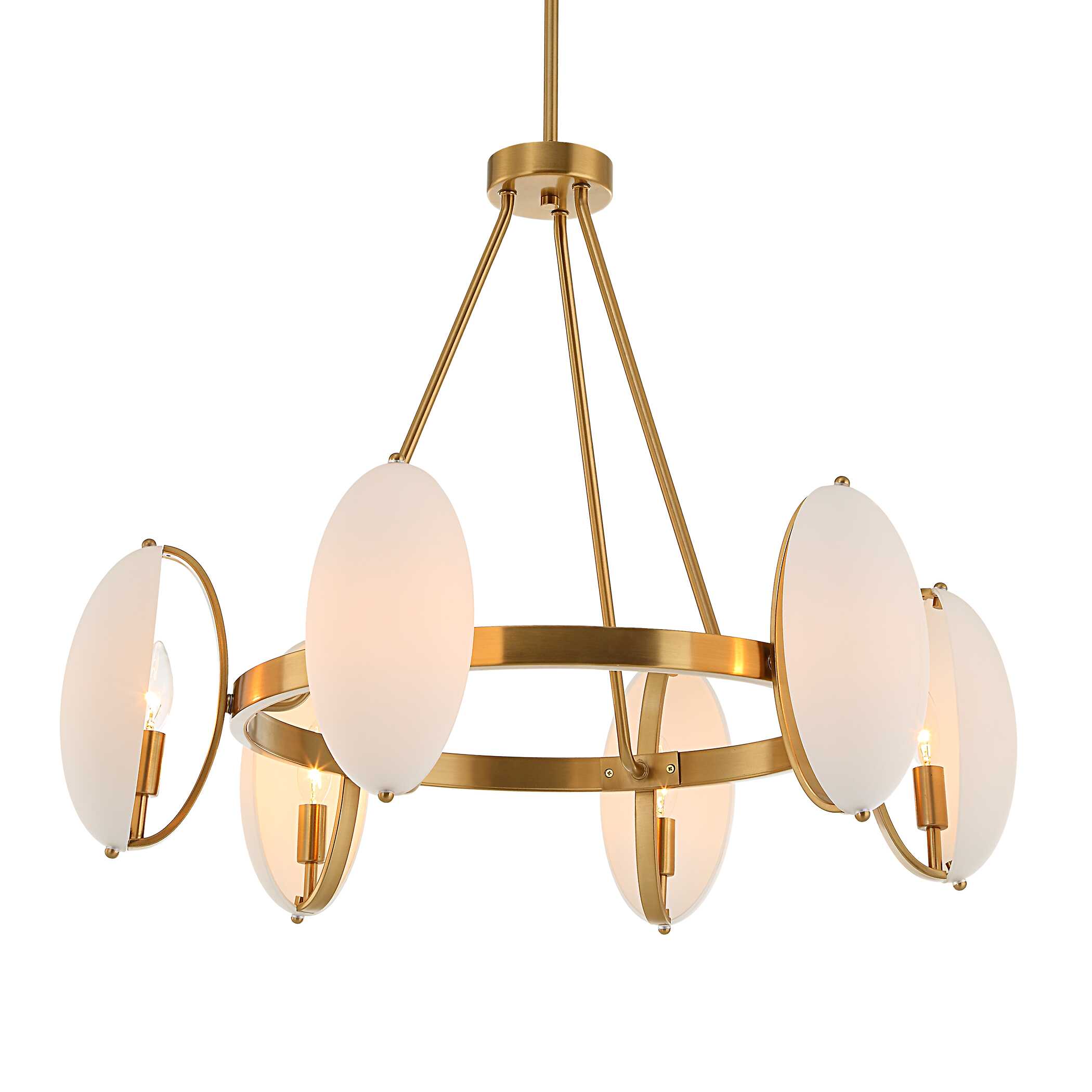 Oviform 6 Light Round Chandelier, Ceiling Light by Uttermost, 30.25" width x 25" height x 30.25" diameter x 30.25" depth View 4