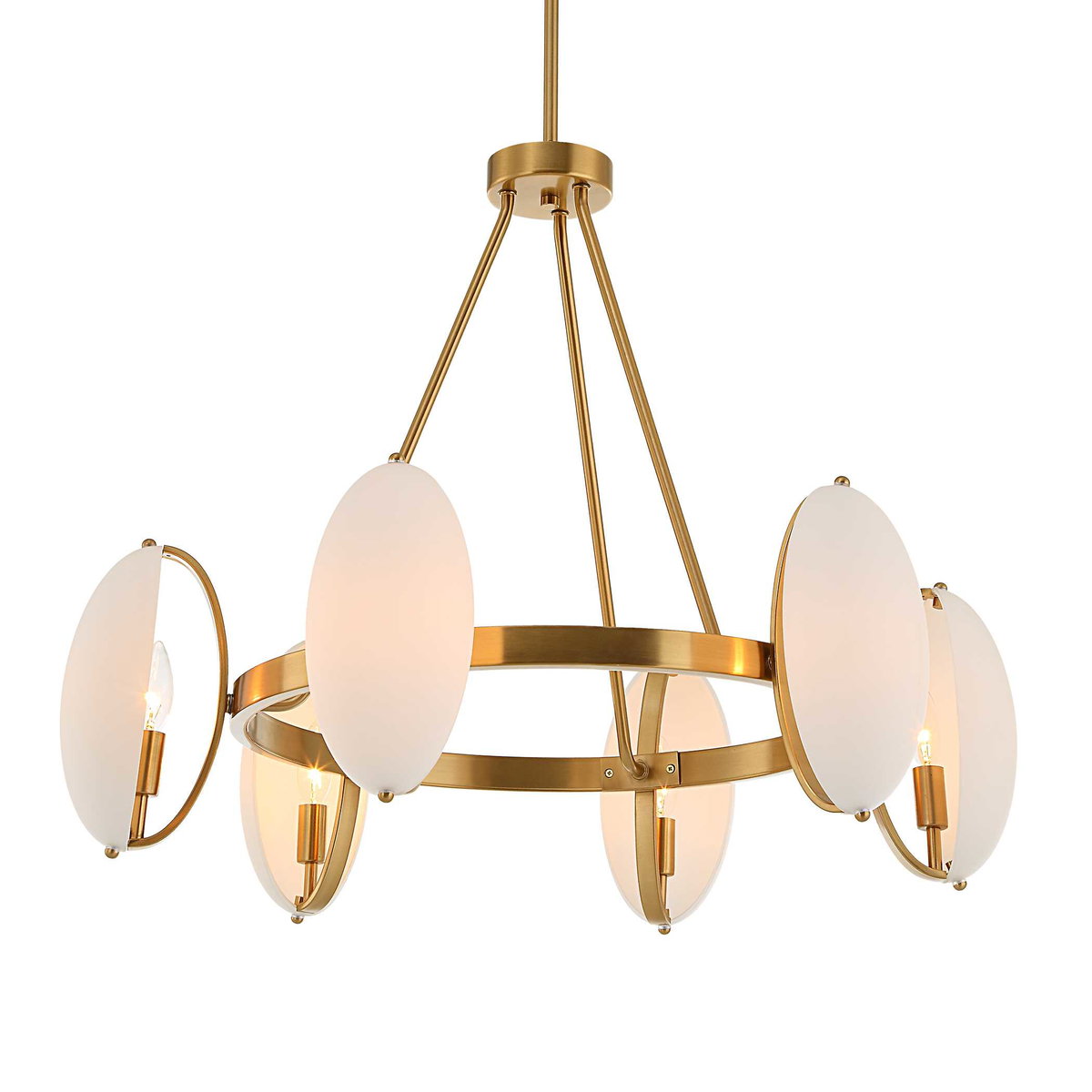 Oviform 6 Light Round Chandelier, by Uttermost, 30.25" width x 25" height x 30.25" diameter x 30.25" depth View 4