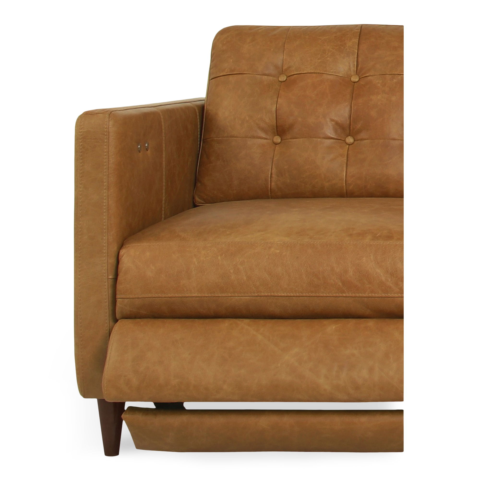 Bridgers Power Recliner Sofa Tan Leather, Sofas & Sectional by Moe's Home, 94.1" width x 33.85" height x 37.8" depth View 6