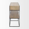 Morris  Beige Wood with Black Metal Frame 2 Drawer Console Table, by Mercana, 63" length x 15" width x 31" height thumbnail 4