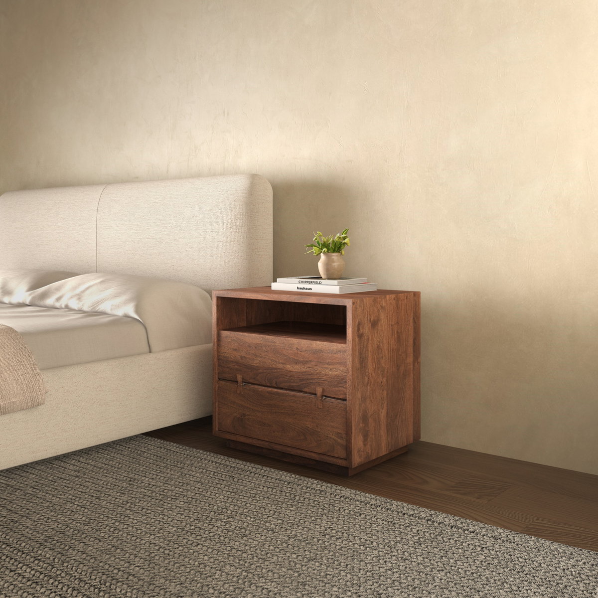 Madagascar Nightstand, by Moe's Home, 26" width x 24.5" height x 18" depth View 11
