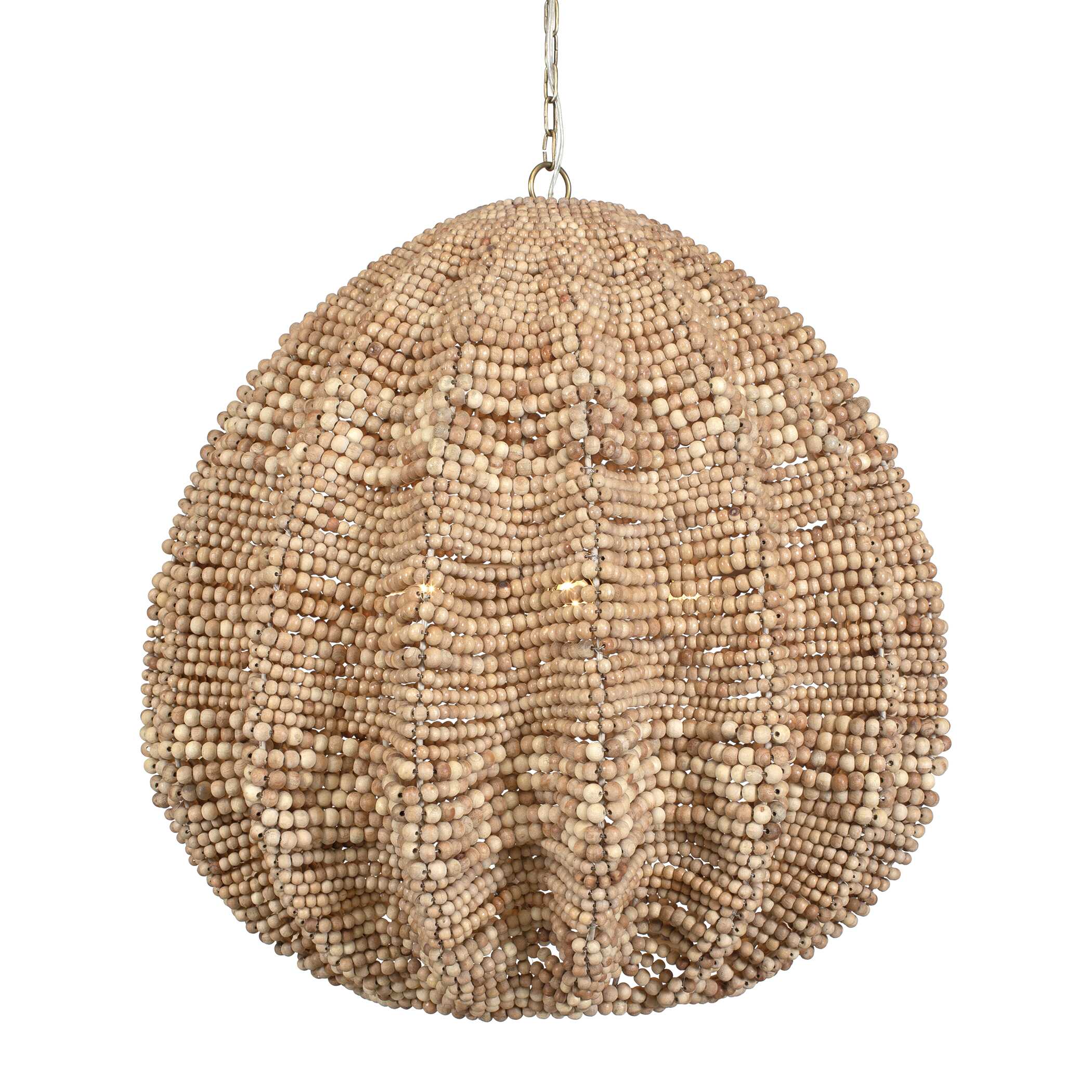 Kauri 5 Light Wooden Bead Pendant, Ceiling Light by Uttermost, 29.5" width x 31" height x 29.5" diameter x 29.5" depth View 4