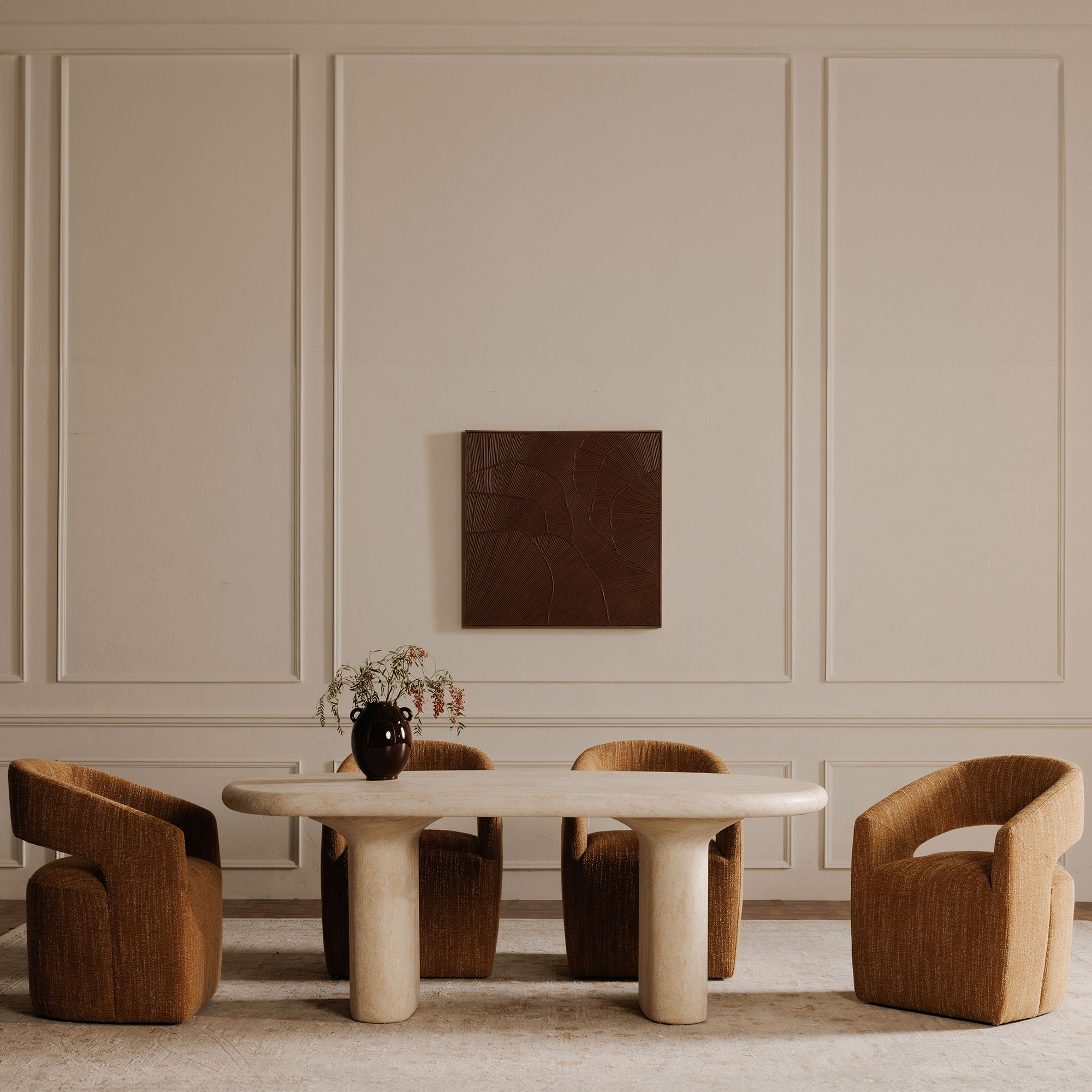 Flutter Framed Painting Maroon, by Moe's Home, 36" width x 36" height x 1.89" depth View 6