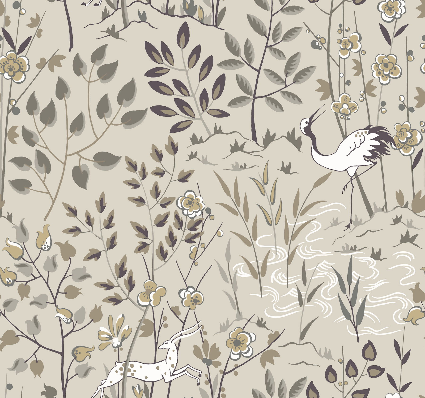 Aspen Off White Wallpaper large image 