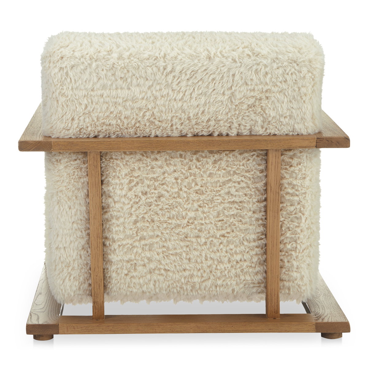 Eckersley Lounge Chair Cream Faux Fur, Accent Chair by Moe's Home, 29.5" width x 29" height x 36" depth View 4