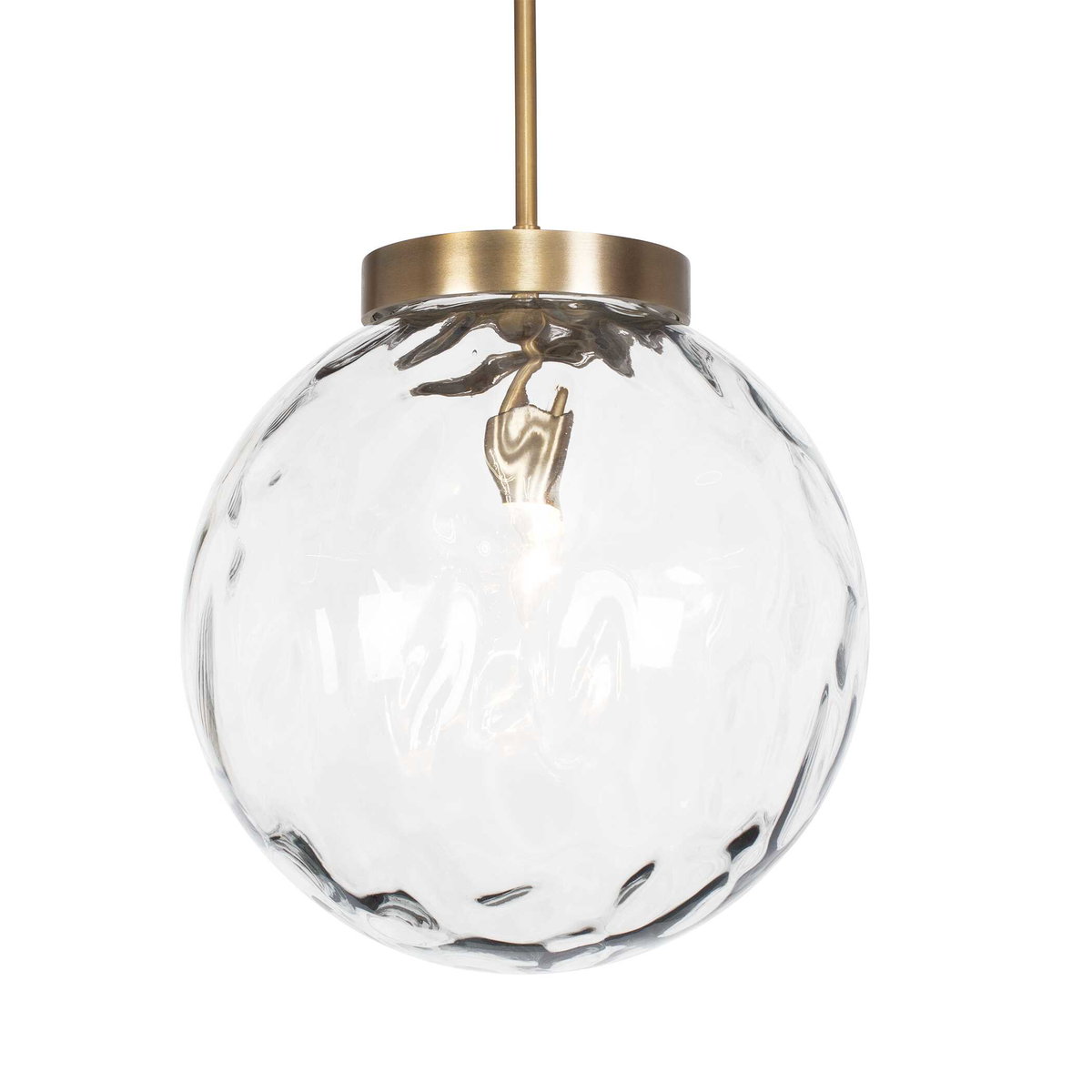 Gaia 1 Light Watered Glass Pendant, Mini Light Pendant by Uttermost, 14.75" width x 15.5" height x 14.75" diameter x 14.75" depth View 1