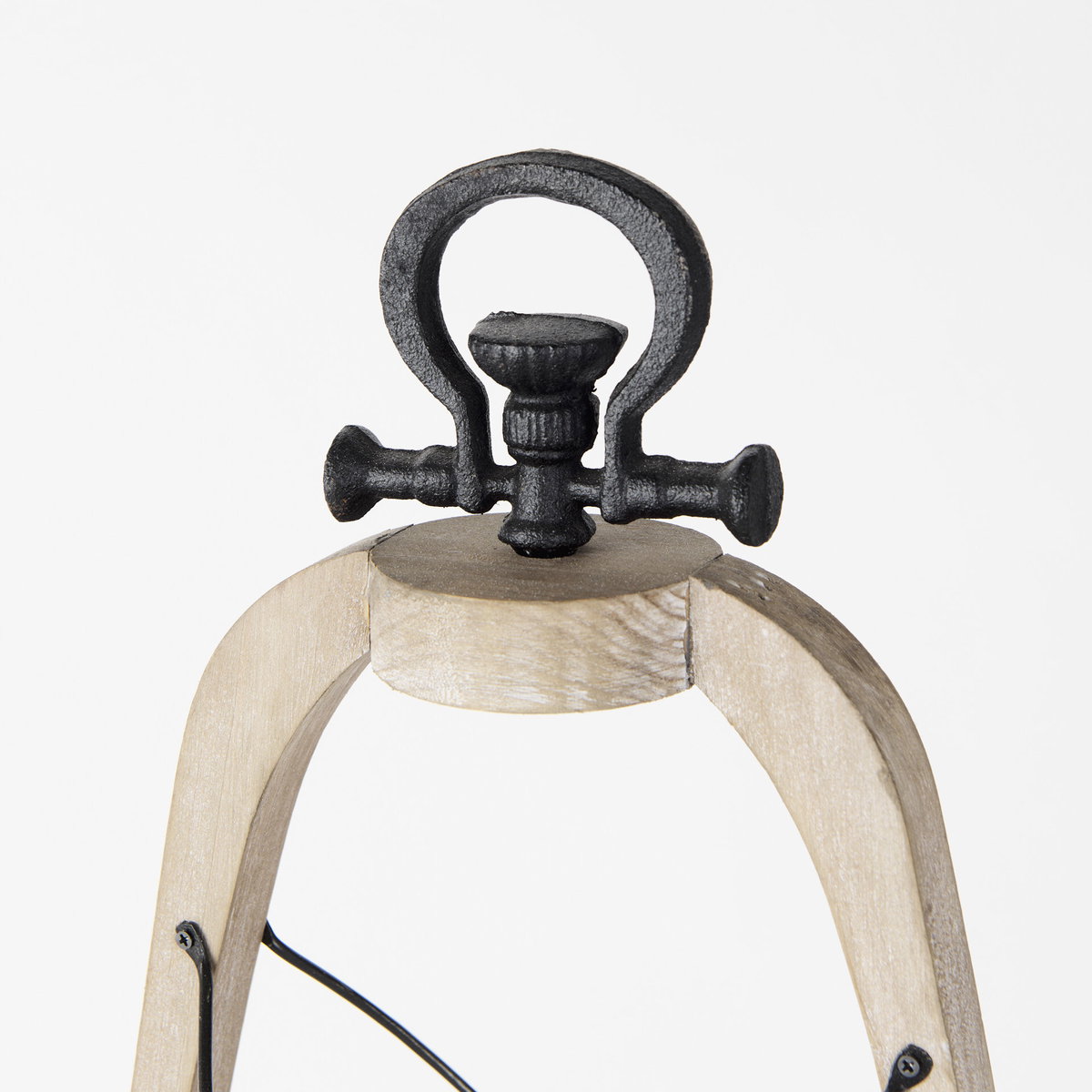 Zain II Large Brown Wooden Vintage Inspired Candle Holder Lantern, Lighting by Mercana, 11.42" length x 5.91" width x 25" height View 8