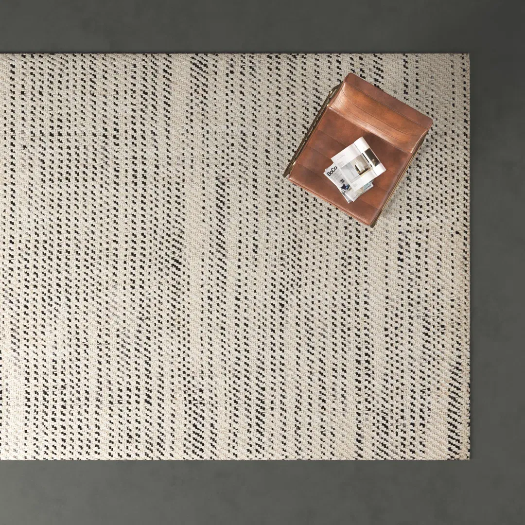 Handmade Jute White/Black Area Rug large image 