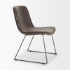 Sawyer Solid Back Dining Side Chair | Dark Brown Faux Leather with Iron, Dining Chair by Mercana, 19" length x 24.25" width x 33" height thumbnail 10