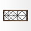 Ellingson 28L x 13W Black Rectangular Metal Glass Wood Bottom Tray thumbnail 3
