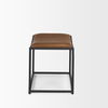 Taniel Brown Leather with Black Metal Stool, Ottoman by Mercana, 23.25" length x 16" width x 17.5" height thumbnail 4
