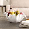 Ruffle White Bloom Bowl, Decorative Tray by Uttermost, 15.5" width x 7" height x 14" depth thumbnail 2