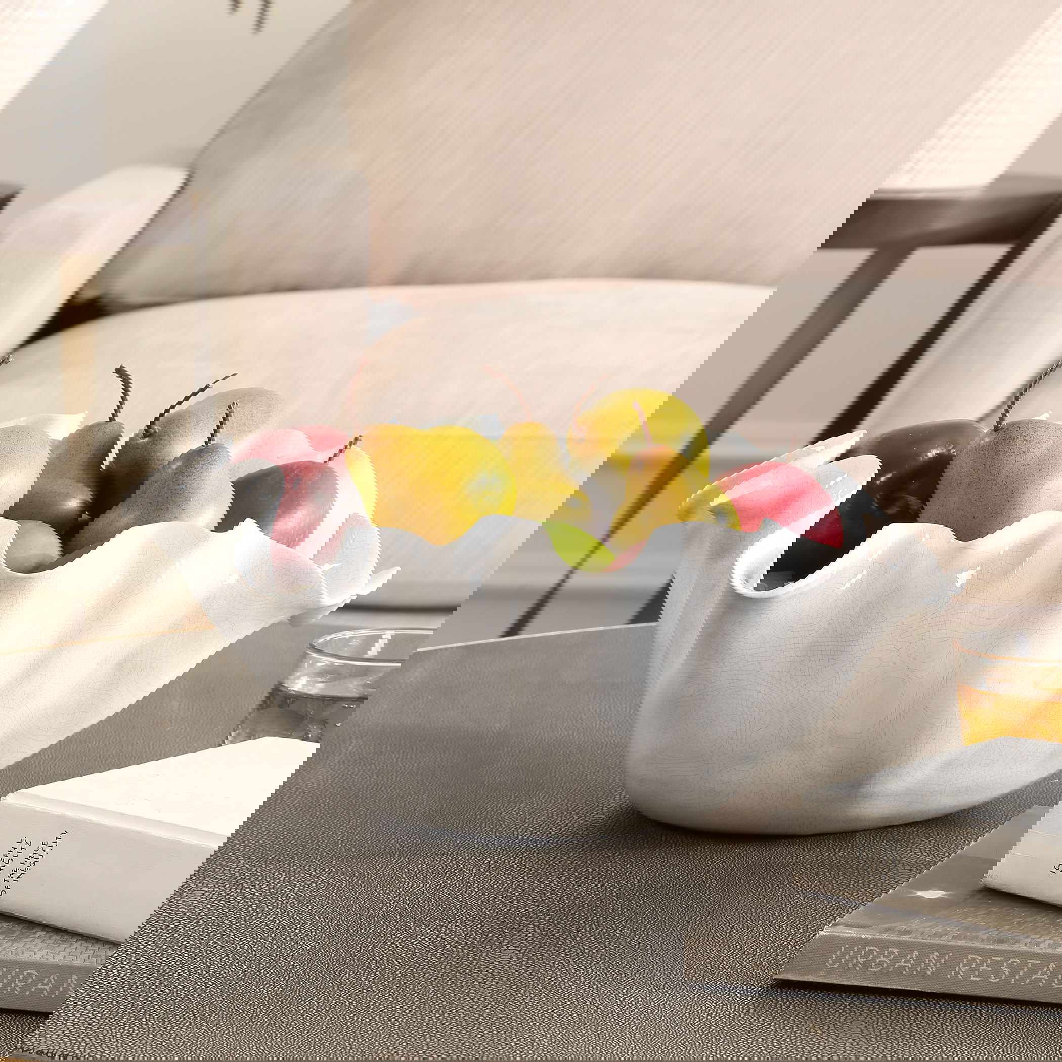 Ruffle White Bloom Bowl, Decorative by Uttermost, 15.5" width x 7" height x 14" depth View 2