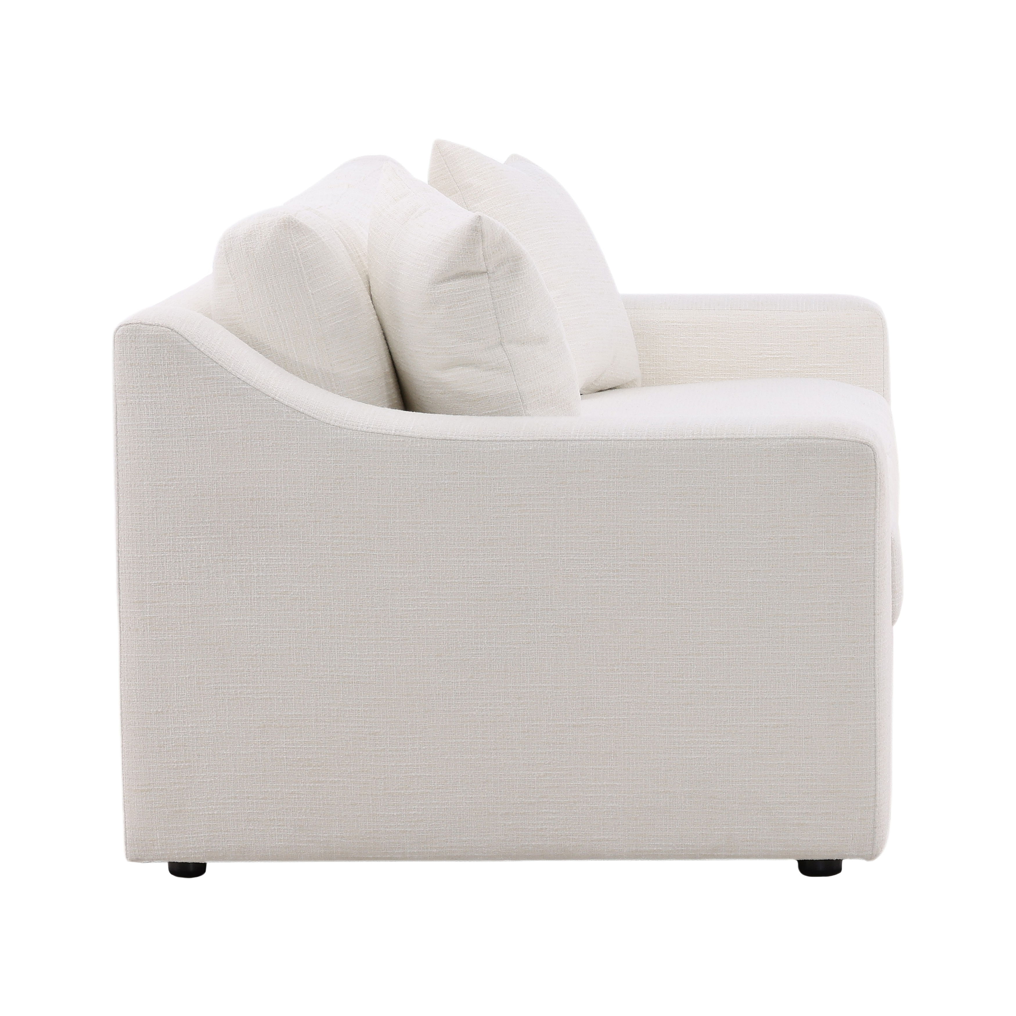 Emma Sofa Cream, Sofas & Sectional by Dovetail, 94.75" width x 33.37" height x 40" depth View 3