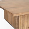June Light Brown Wood with Fluting Square Coffee Table, by Mercana, 42" length x 42" width x 16" height thumbnail 8