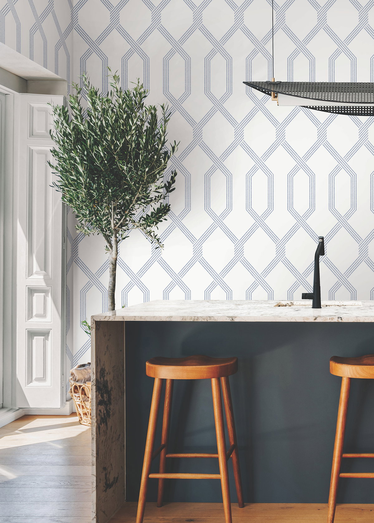 Palisade Blue Wallpaper, by York Wall, 27' length x 2'3" width x 0.02" depth View 2