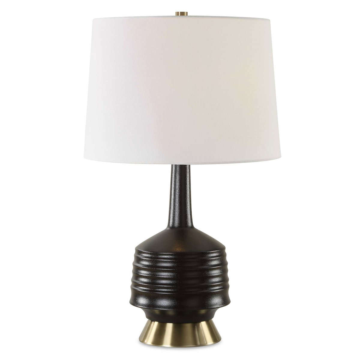 Foster Black Glaze Table Lamp, by Uttermost, 16" width x 26" height x 16" depth View 1