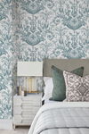 Avian Fountain Toile Jade Wallpaper thumbnail 2