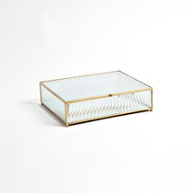Online Designer Home/Small Office Reeded Glass Box-Clear-Lg