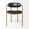 Parker Brown Faux Leather Seat Gold Metal Dining Chair thumbnail 2