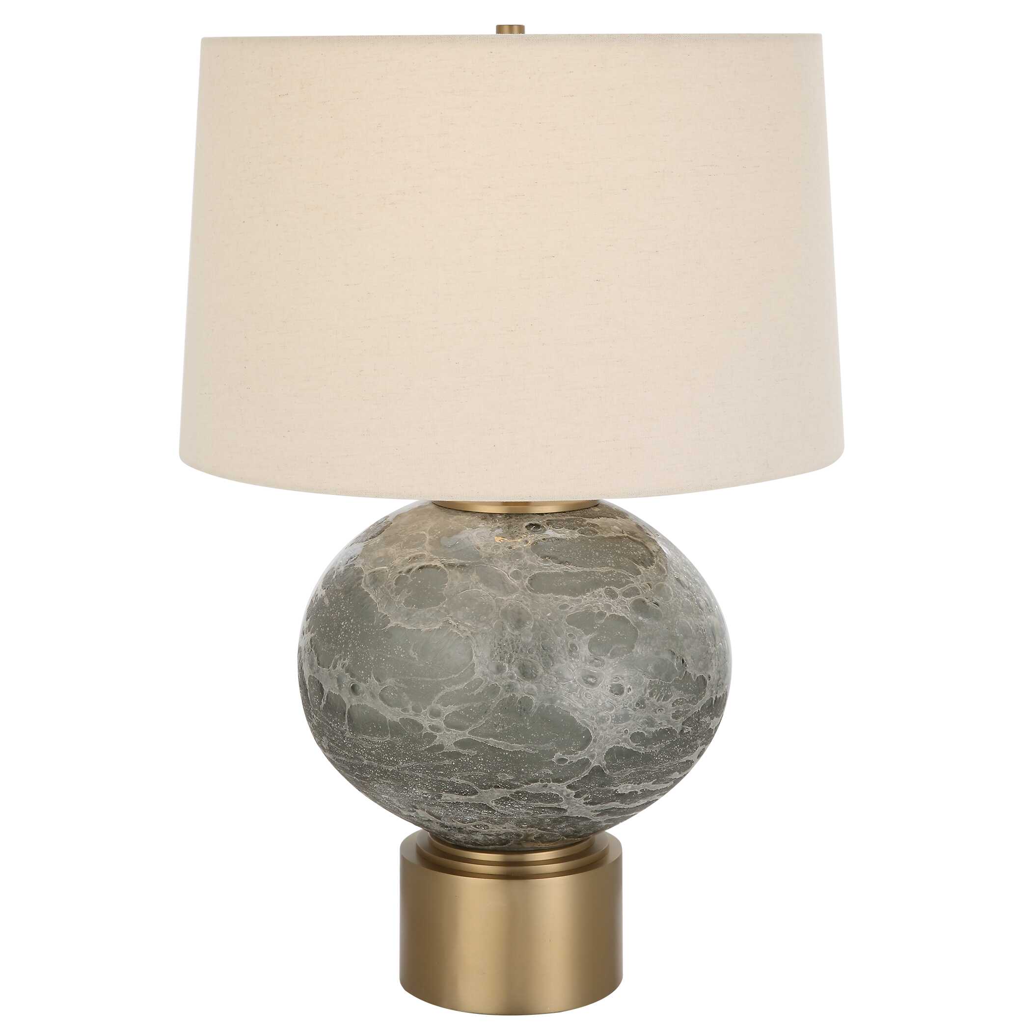 Lunia Gray Glass Table Lamp, by Uttermost, 17" width x 25" height x 17" depth View 1